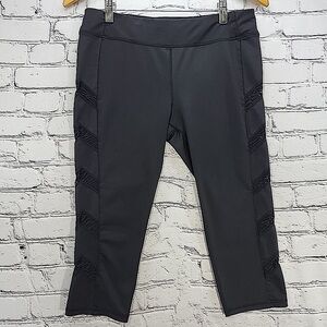 Marc New York Black Capri Leggings with Mesh Detail